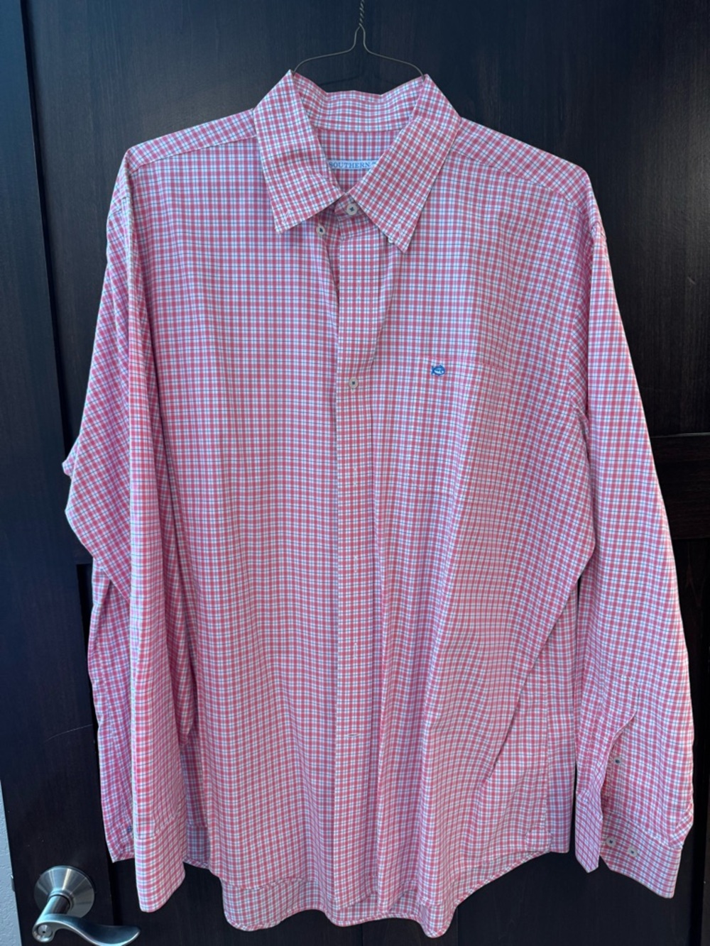 Southern Tide Pink and White Check Button-Down Shirt